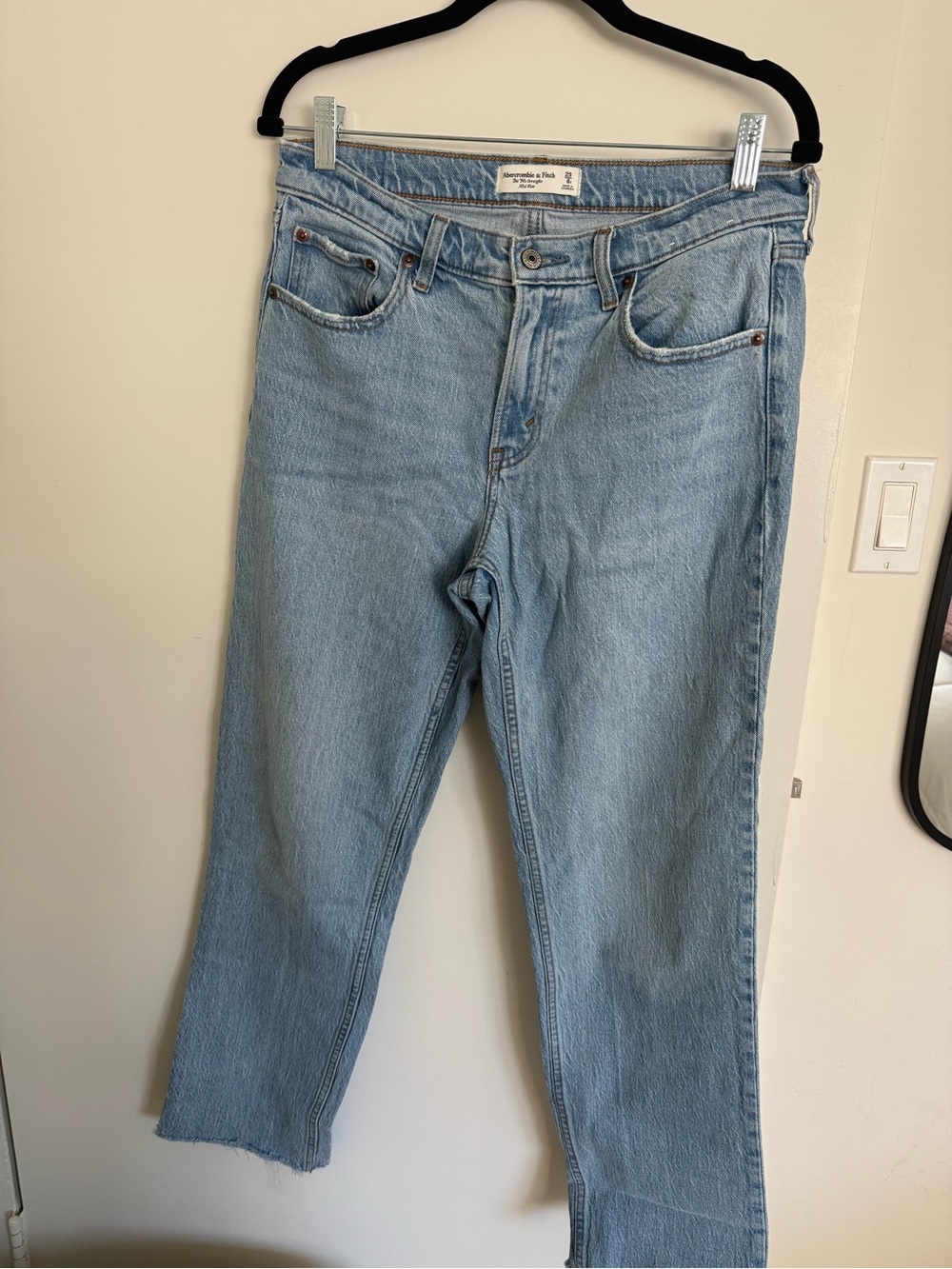 A&F Mid Rise Straight Jeans